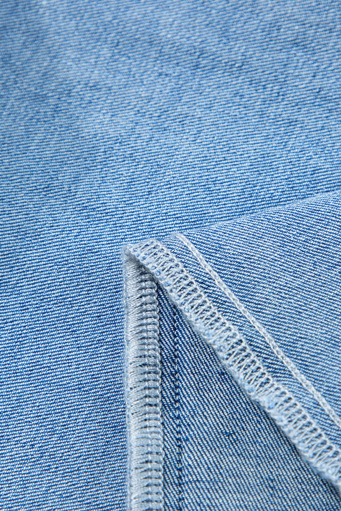High Waisted Center Seam Wide Leg Cropped Denim Jeans
